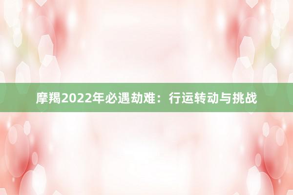 摩羯2022年必遇劫难:行运转动与挑战